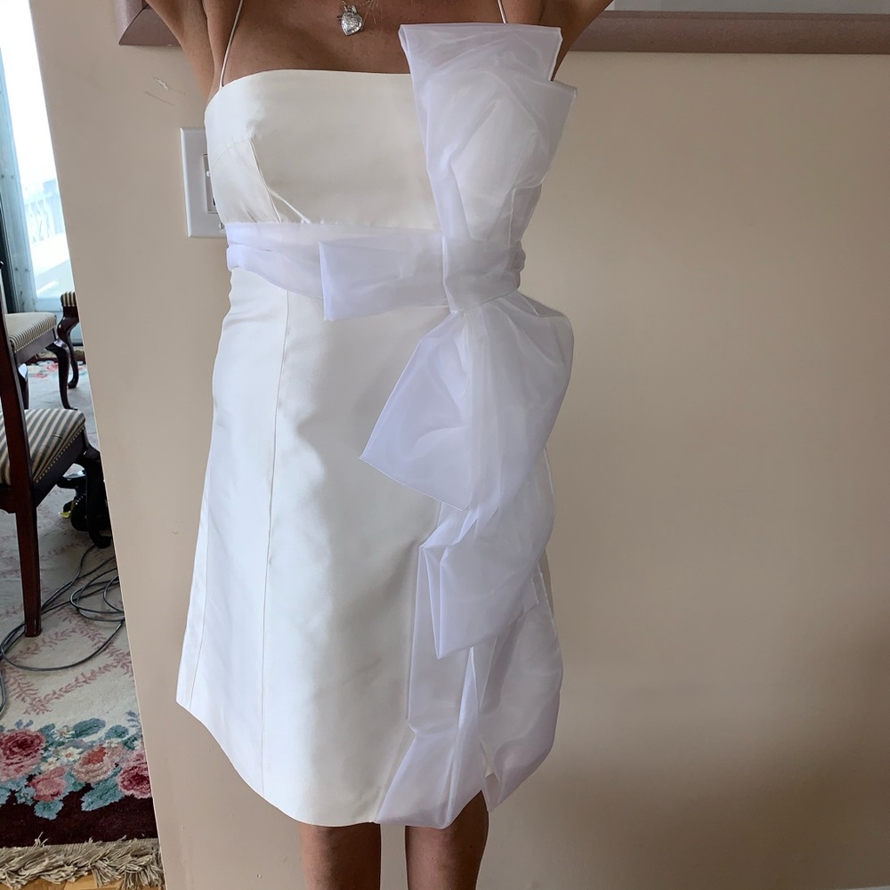 Dolce & Gabbana Ivory Silk Bow Tie Dress - Picture 4 of 5